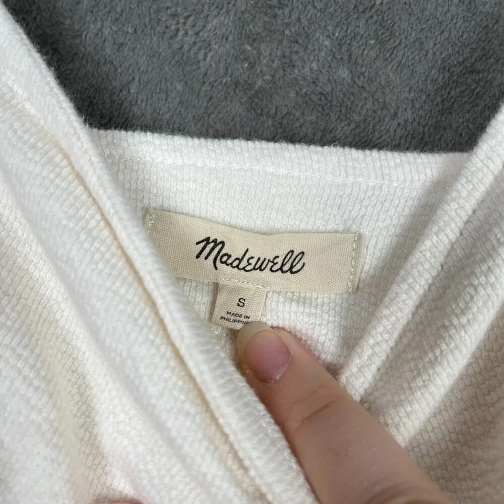 Madewell Knot Front Cutout Crop Tank Women’s S Lighthouse Sweetheart Minimalist - Picture 3 of 7
